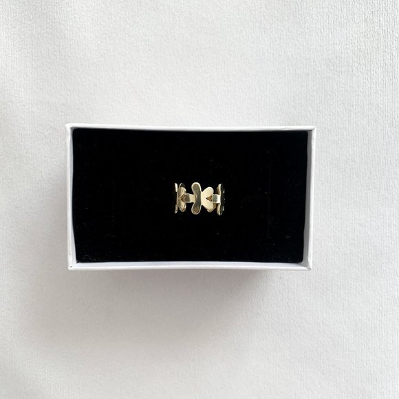 Golden Flower Chain Cuff Ring - Picture 1 of 3